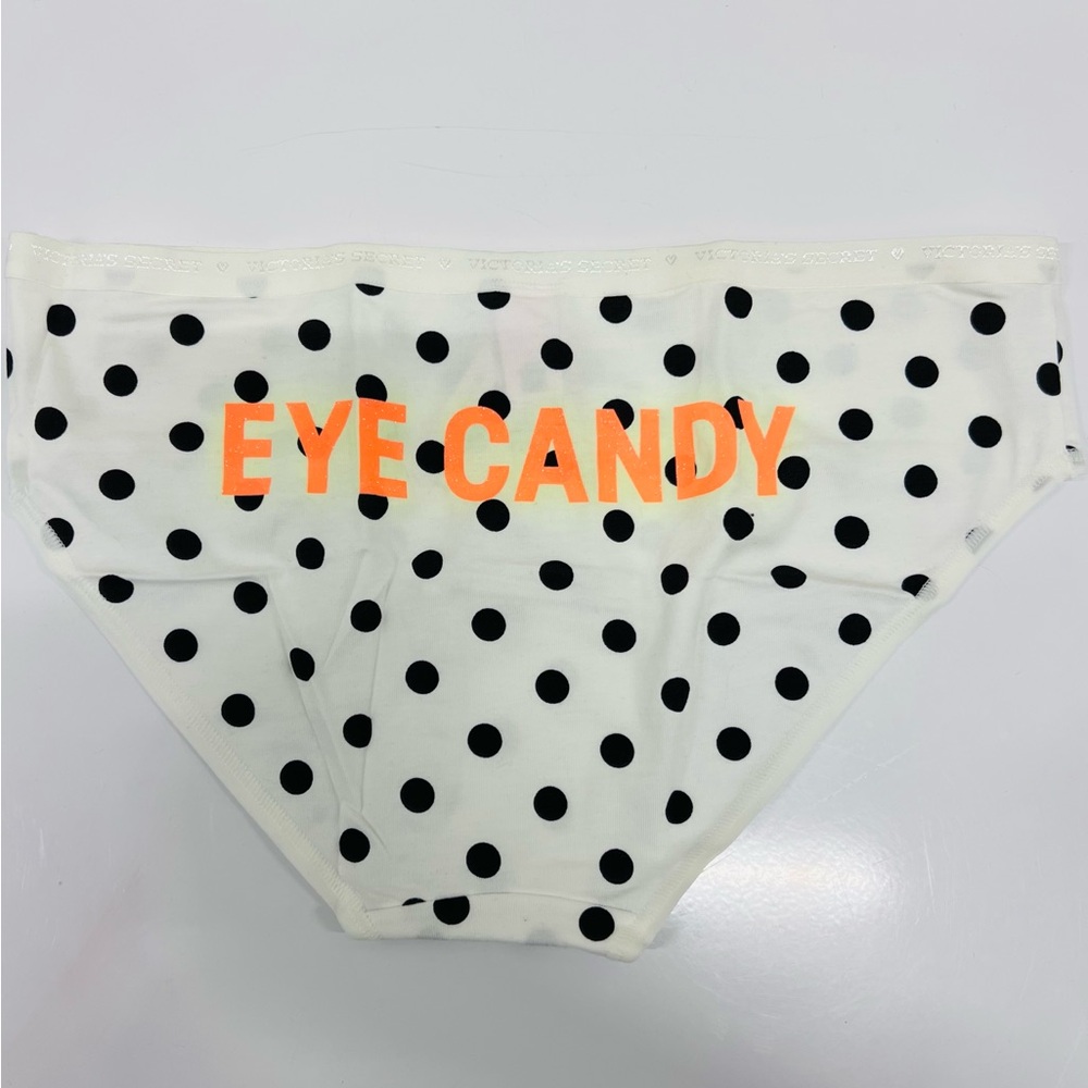 Victoria’s Secret Halloween Eye Candy Polka Dot White and Black Panties